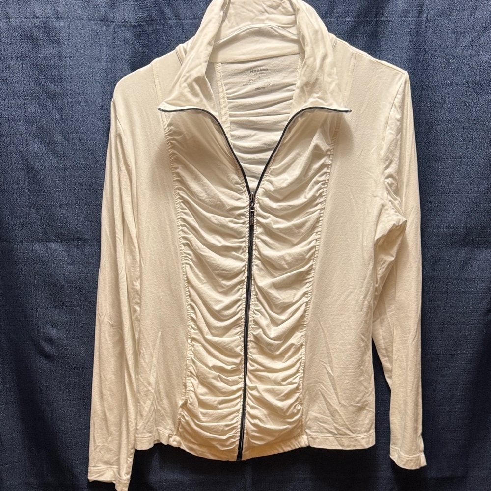 NYCARD White Zipper Athletic Jacket